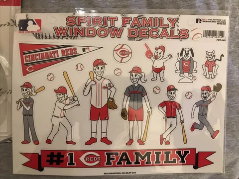 Cincinnati Reds Team Spirit Family Window Decals NEW Cover