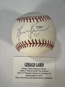 Gerald Laird Tristar # 6225600 handsignierter OML Baseball mit Ultra Pro UV Halter - Bild 1 von 8