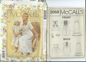 M 2068 sewing pattern Mother Daughter DRESSES mom SLIP girl HAT & BAG sew UNCUT - Picture 1 of 1