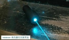 Waterproof 488nm Cyan-Blue Laser Pointer Handheld Focusable Dot Flashlight