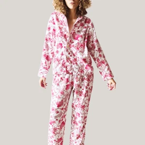 The Cat’s Pajamas Chrysantheme Pink Floral Pajama Set Small Cotton PJs - Picture 1 of 9