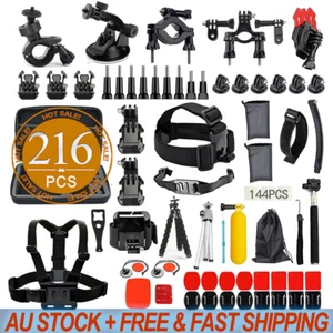 216pcs Accessories Pack Case GoPro 8 7 6 5 4+ Chest Head Monopod Float Mount AU - Picture 1 of 12