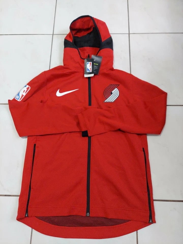 NIKE Portland Trail Blazers NBA Hoodie Jacket therma flex mens size L Red
