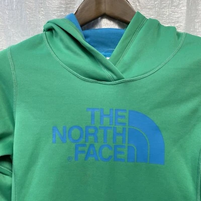 Новый без ЯРЛЫКОВ North Face женщин толстовка с капюшоном толстовка Sz S пуловер зеленый синий логотип удобный - Изображение 1 из 4