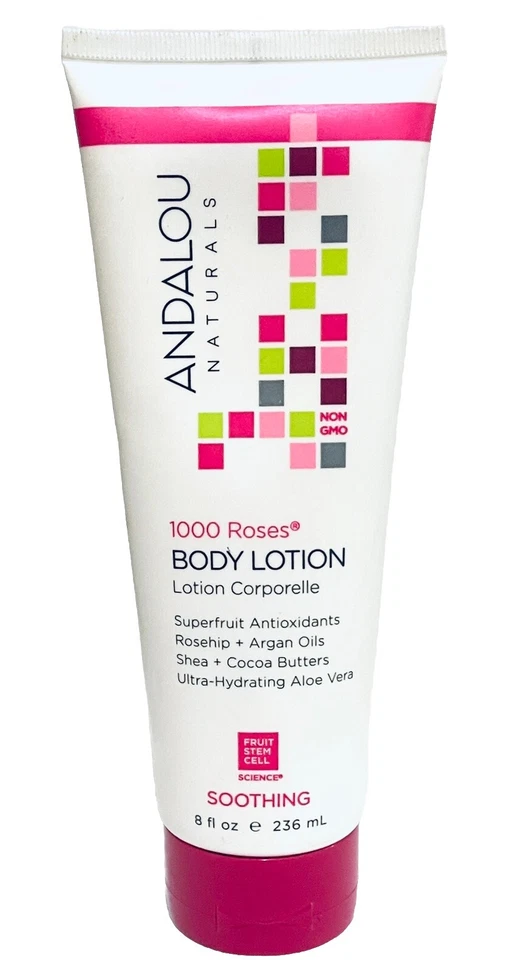 Успокаивающий лосьон для тела Andalou Naturals 1000 роз 8 жидких унций 236 мл без жестокости, - Изображение 1 из 1