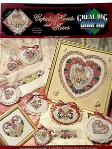 Cupids Hearts and Roses Valentines 11 Designs BIG GRAPHS cross stitch Kit - Picture 1 of 7