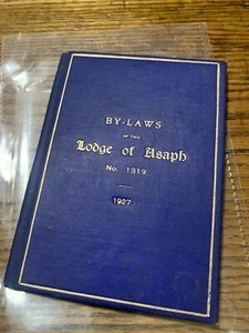 Lodge Asaph # 1319. Lodge Bylaws 1927 - Picture 1 of 5