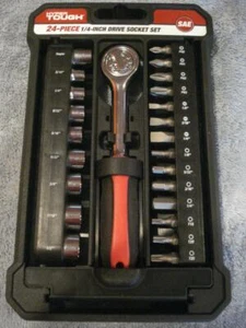 BRAND NEW HYPER TOUGH 24-PIECE 1/4-INCH DRIVE SOCKET SET - Picture 1 of 3