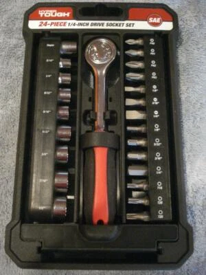 BRAND NEW HYPER TOUGH 24-PIECE 1/4-INCH DRIVE SOCKET SET - Image 1 of 3