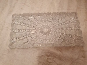 Sehr schöne flache Schale aus Kristall 38cm Durchmesser Vintage wie neu - Bild 1 von 4