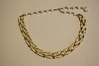 Lucite Link Necklace 16" Signed Vintage Coro Adjustible Gold Tone White