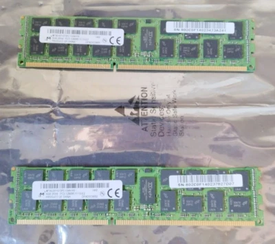 Micron 16GB 2 X 8GB 100-562-479 EMC 8GB 2RX4 PC3-12800R MT36JSF1G72PZ-1G6K1FE - Image 1 of 4