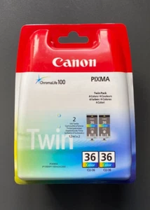 Genuine Canon Inks - CLI-36 COLOUR TWIN PACK / PIXMA IP100 IP110 (INC VAT) BOXED - Picture 1 of 2