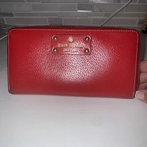 Kate Spade Red Wallet Wellesley Neda Zip Around Continental Portemonnaie - Bild 1 von 10