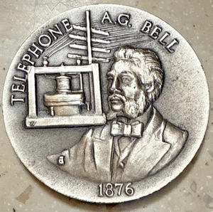Monedas de colección Telephone A.G. Bell 1876 Longines Symphonette .925 1 oz - Imagen 1 de 5