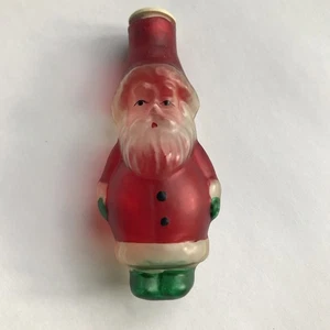 Vintage SANTA CLAUS Frosted Glass 3-3/8 Christmas Tree LIGHT BULB Jacket Cover - Picture 1 of 6
