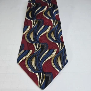 Corbata de seda para hombre Surrey multicolor abstracta, 58,5" x 3,75" - Imagen 1 de 3