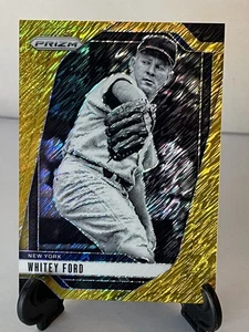 Whitey Ford Gold Shimmer #3/7 2025 Panini Prizm #40 New York Yankees FOTL - Picture 1 of 2
