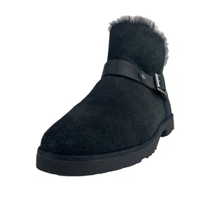 New UGG Boots Romely Short Buckle Black Suede Womens Size 9 - Picture 1 of 19