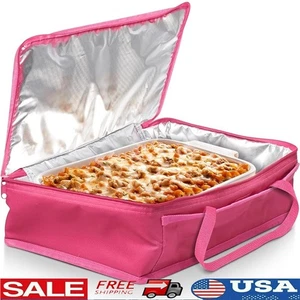 Cazuela aislada portadora segura para alimentos aluminio bolsa de transporte de comidas frías calientes nueva - Imagen 1 de 7