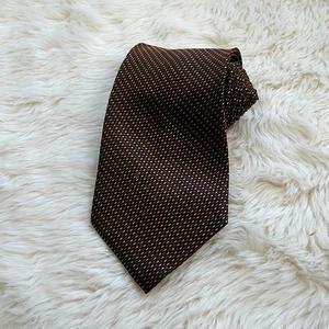 Corbata para hombre Ermenegildo Zegna marrón punteada 100 % seda - Imagen 1 de 4