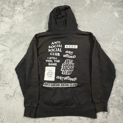 Anti Social Social Club Hoodie Men’s Large Black Sweatshirt Bukake Logo Pullover - Image 1 of 4