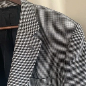 Jos A Bank Blazer Sz 46R Houndstooth Sports Coat Suit Jacket Silk & Wool Blazer - Picture 1 of 19