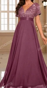 Wunderschönes Abendkleid In Rose mit glitzerndem Pailletten Oberteil - Bild 1 von 3