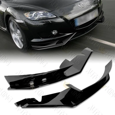 FIT 04-08 MAZDA RX-8 MS-STYLE PAINTED BLACK FRONT BUMPER SPLITTER SPOILER LIP - Изображение 1 из 4
