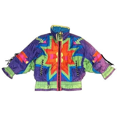 Abrigo chaqueta de esquí vintage Saks Fifth Avenue Gallery para mujer talla M acolchado * LEER * Foto 1 de 4