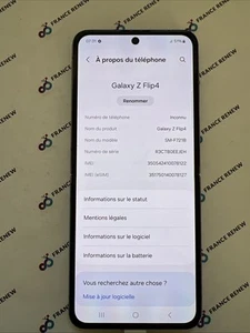 SMARTPHONE SAMSUNG GALAXY Z FLIP 4 SM-F721B 128 GO NAPPE ECRAN HORS SERVICE - Photo 1/14