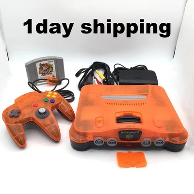 Consola Nintendo 64 Naranja Transparente Mando Daiei Hawks N64 Hecho en Japón Probado Foto 1 de 4