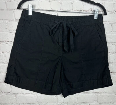 Lou & Grey Womens Black Mid Rise cotton drawstring casual shorts, sz 2, GUC - Image 1 of 4
