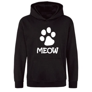 Meow Slogan bedrucktes Kapuzenpullover Unisex - Bild 1 von 17