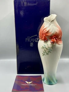 Franz Porcelain Goldfish Design Sculptured 16" Vase 2004 Ming Lei / Li Yun - Picture 1 of 9
