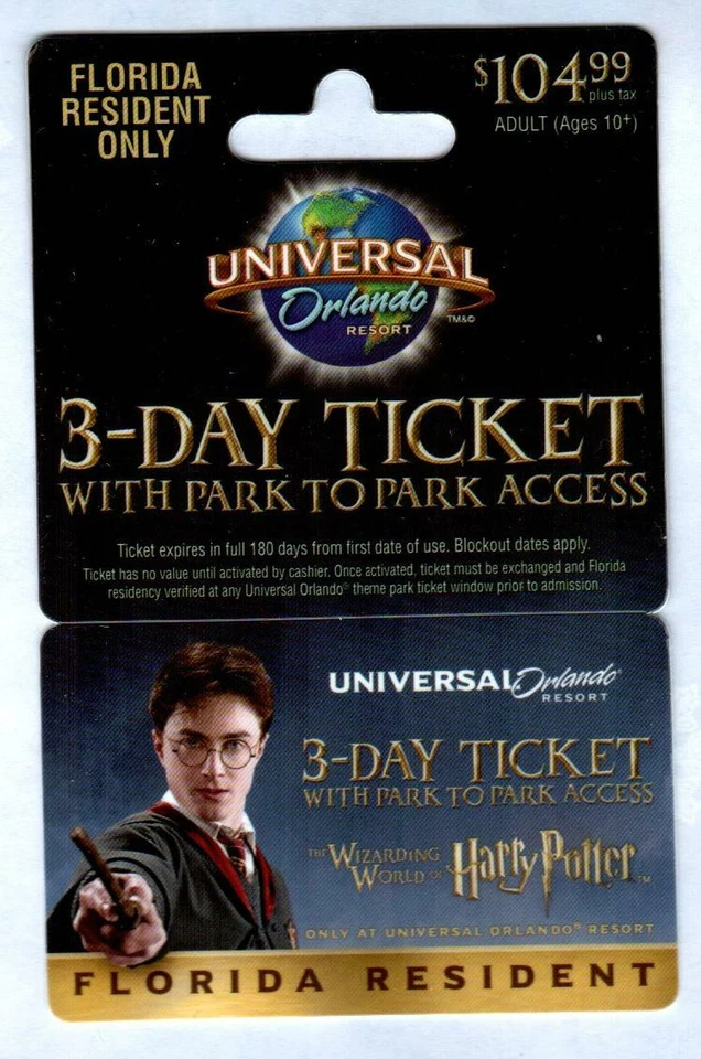UNIVERSAL ORLANDO RESORT Harry Potter 2010 Admission Card ( $0 - Expired ) 2/4 - Image 1 of 1