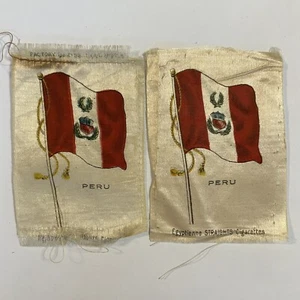 Peru Flag Coat Of Arms Lot Two Republic World Flags Tobacco Silk Cigarettes 1910 - Picture 1 of 12