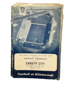 SHEFFIELD WEDNESDAY V CARDIFF CITY - DIVISION ONE - 3/4/1962 - Picture 1 of 1