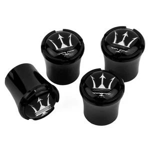 Maserati Black Valve Stem Caps - - Picture 1 of 2