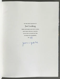 SIGNED Limited Edition John Updike Just Looking: Essays on Art Knopf 1989 - Picture 1 of 12
