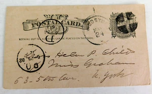 US Postal Card #UX7, Fancy cancel, June 1982, 2 auxiliary cancels - Picture 1 of 3
