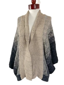 Chico's Women's Knit Open Front Sweater S/M Tan/Black RARE! - Picture 1 of 7