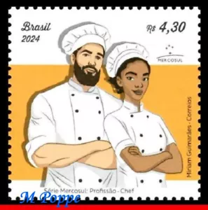 24-04 BRAZIL 2024 PROFESSION CHEF, MERCOSUR SERIES, GASTRONOMY, CULINARY, MNH - Picture 1 of 2
