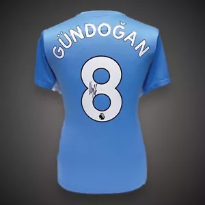 Camiseta de fútbol americano firmada a mano por el Manchester City Ilkay Gundogan con certificado de autenticidad £225 - Imagen 1 de 4