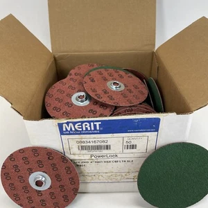 Merit Powerlock 4" Dia. Quick Change Grit 50 Type 3 Disc QTY (50) - Picture 1 of 4