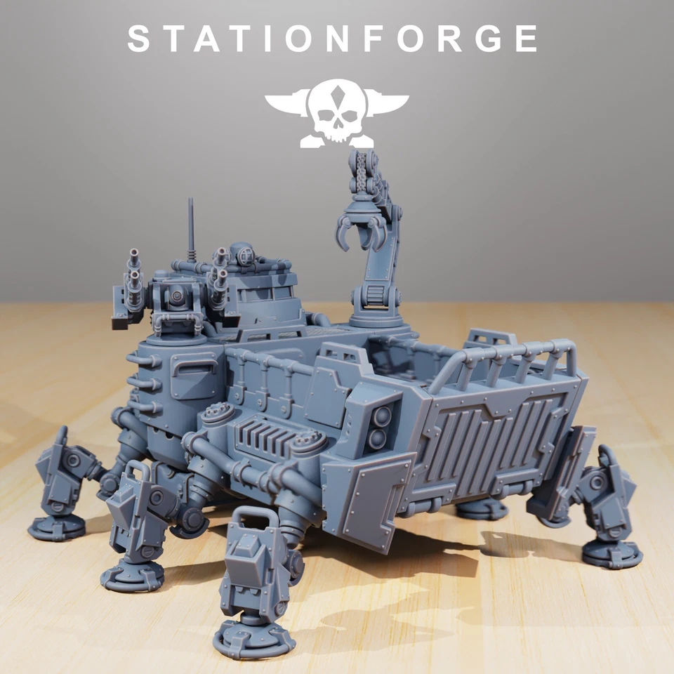 STATION FORGE Scavenger Transporter Tank Crawler, Tech Adepts, Mech Division, Stationforge