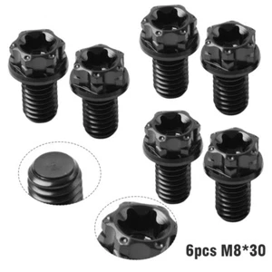 Tornillos de titanio con cabeza Torx y brida, M8 x 30 mm, negro, para moto - Imagen 1 de 12