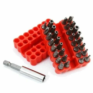 33pc Security Tamper Proof Torq Torx Hex Bit Set Includes 2-1/2" Magnetic Holder - Picture 1 of 3