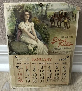 Calendario Glens Falls Insurance Company 1900 Nueva York - Imagen 1 de 5