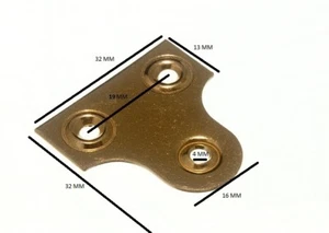 Picture Mirror Hanging Glass Plate EB Brassed Unslotted 32mm Pack 20 - Picture 1 of 1